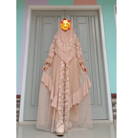 GAMIS TILE DOT  DBROKAT SYARI thabita AYUMI  MAXMARA BRUKAT MEWAH PESTA GAUN MUSLIMAH baju