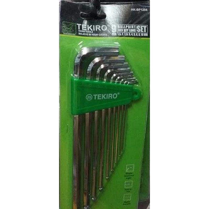 TEKIRO - KUNCI L BALLPOINT PANJANG 9 PCS  1.5 - 10 MM PER SET ORIGINAL