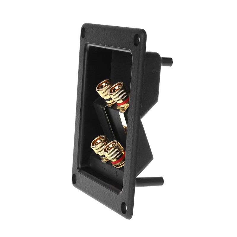 btsg Terminal Cup Connector 266 Parts Express Binding Posts Gold Banana Jacks Recessed Bi-Amp Speaker Box Black