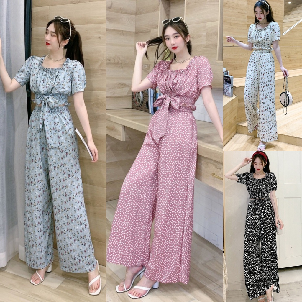 BS-SET0069 Setelan Import Jumpsuit Wanita Micha Floral Set  Overall Korea Jamsuit Wanita