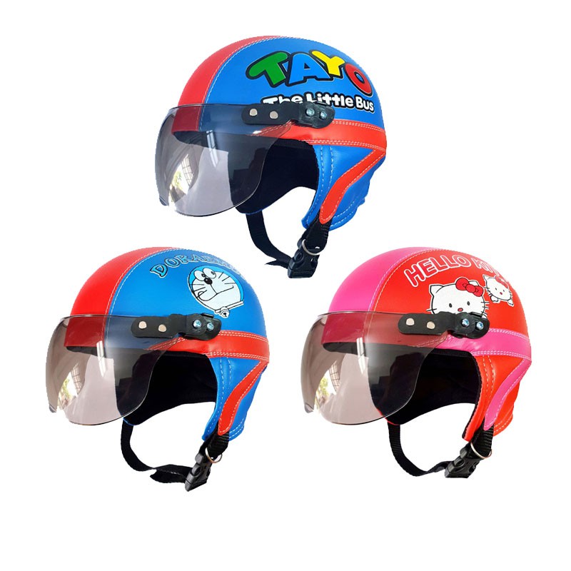 Helm sepeda  motor anak  karakter tayo hello kitty doraemon  