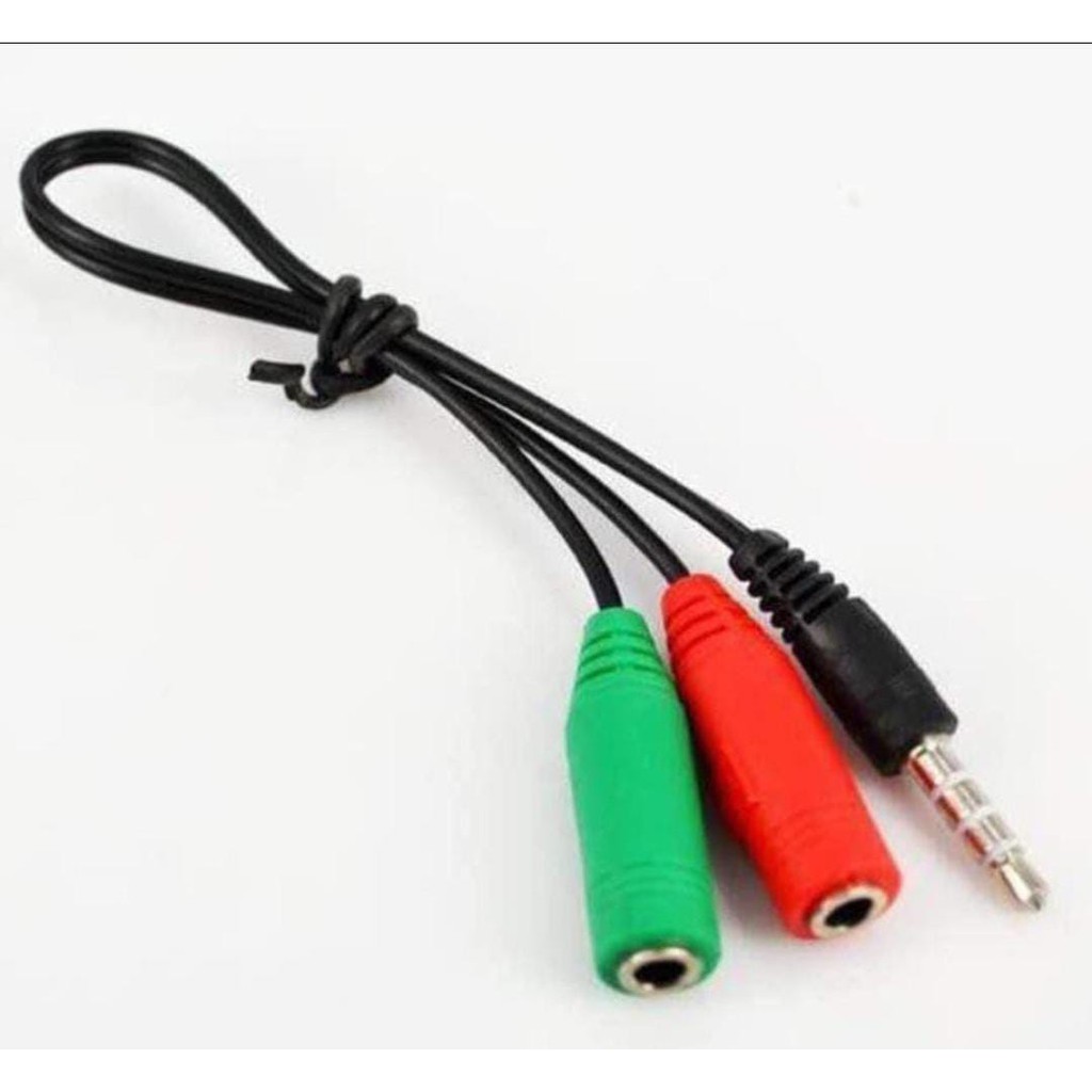 Kabel splitter audio 3.5mm Male to 2 Female plus Pack Plastik klip audio splitter cable