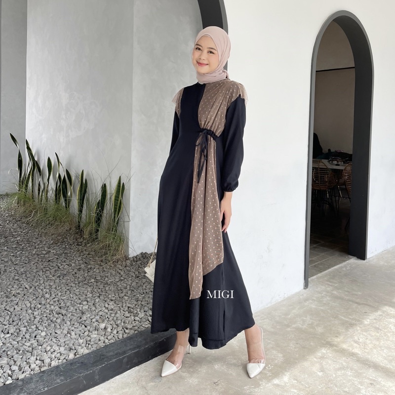 CLAMIRA DRESS ORI BY MIGI / DRESS KONDANGAN / GAMIS LEBARAN / DRESS SIMPLE / DRESS TULLE