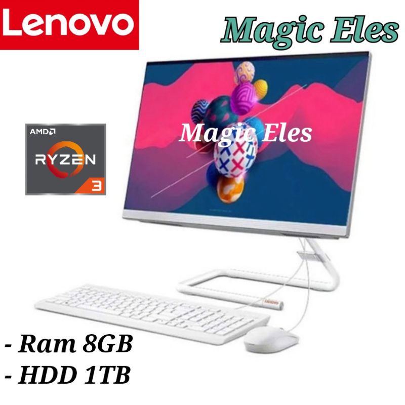 PC AIO Lenovo ideacentre 3 - 22ADA05 AMD Ryzen 3 - 3250U Ram 8GB HDD 1TB
