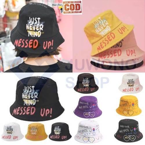 PROMO COD BUCKET SABLON MESSED UP TAMPILAN STYLISH DAN TRENDY KUALITAS PREMIUM JS