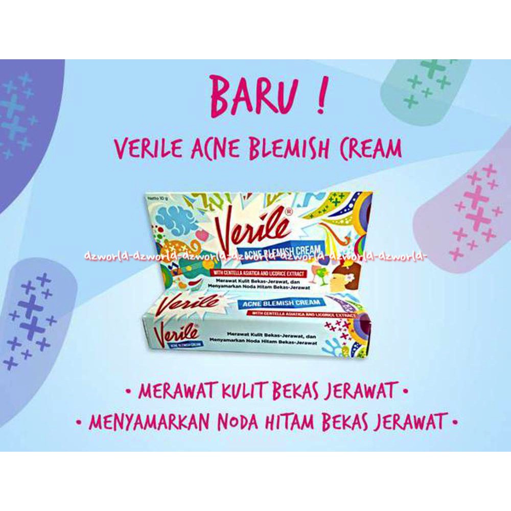 Verile Acne Blemish Cream Untuk Merawat &amp; Menyamarkan Noda HItam Bekas Jerawat 100gr