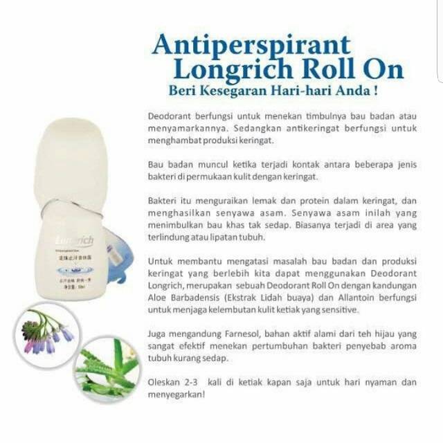 Jual ANTIPERSPIRANT LONGRICH ROLL ON (Roll On Longrich / Deodorant Longrich) Shopee Indonesia