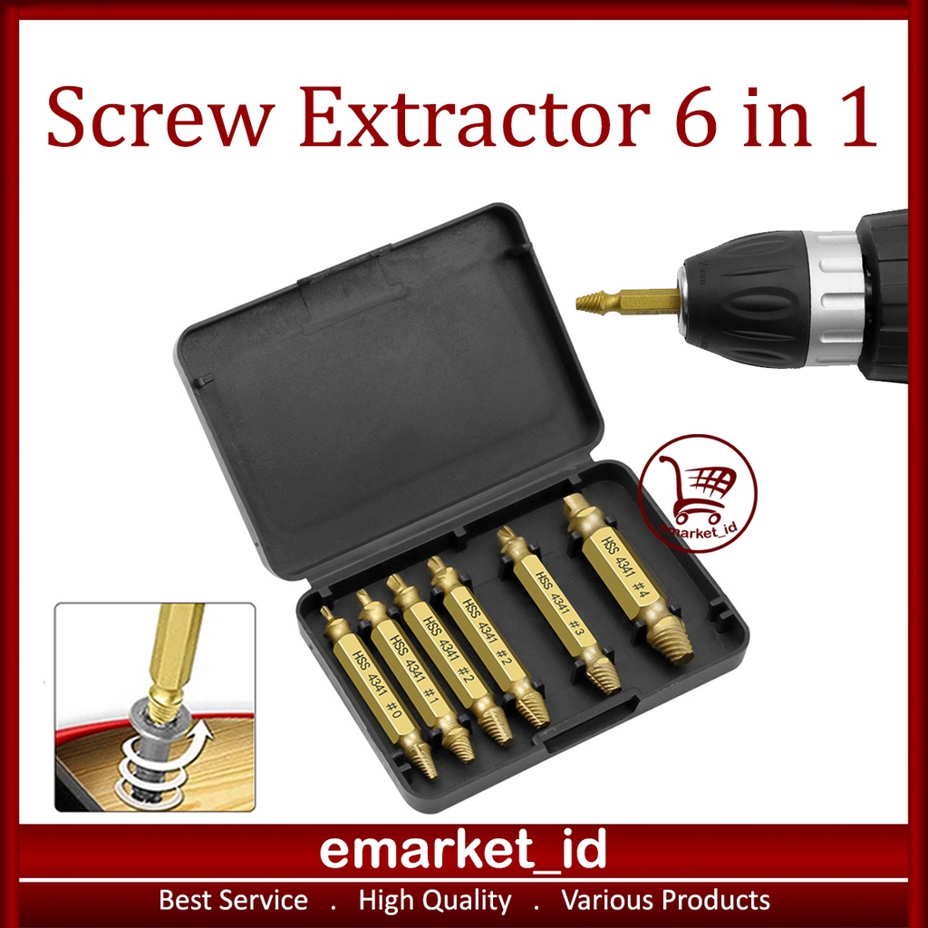 Jual Tap Balik Screw Extractor Hss Alat Pembuka Baut Skrup Rusak Broken Remover Shopee