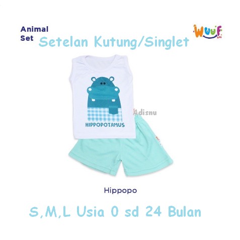 Wuuf Kids Setelan Kutung Singlet Bayi Motif S M L 0 sd 24 Bulan