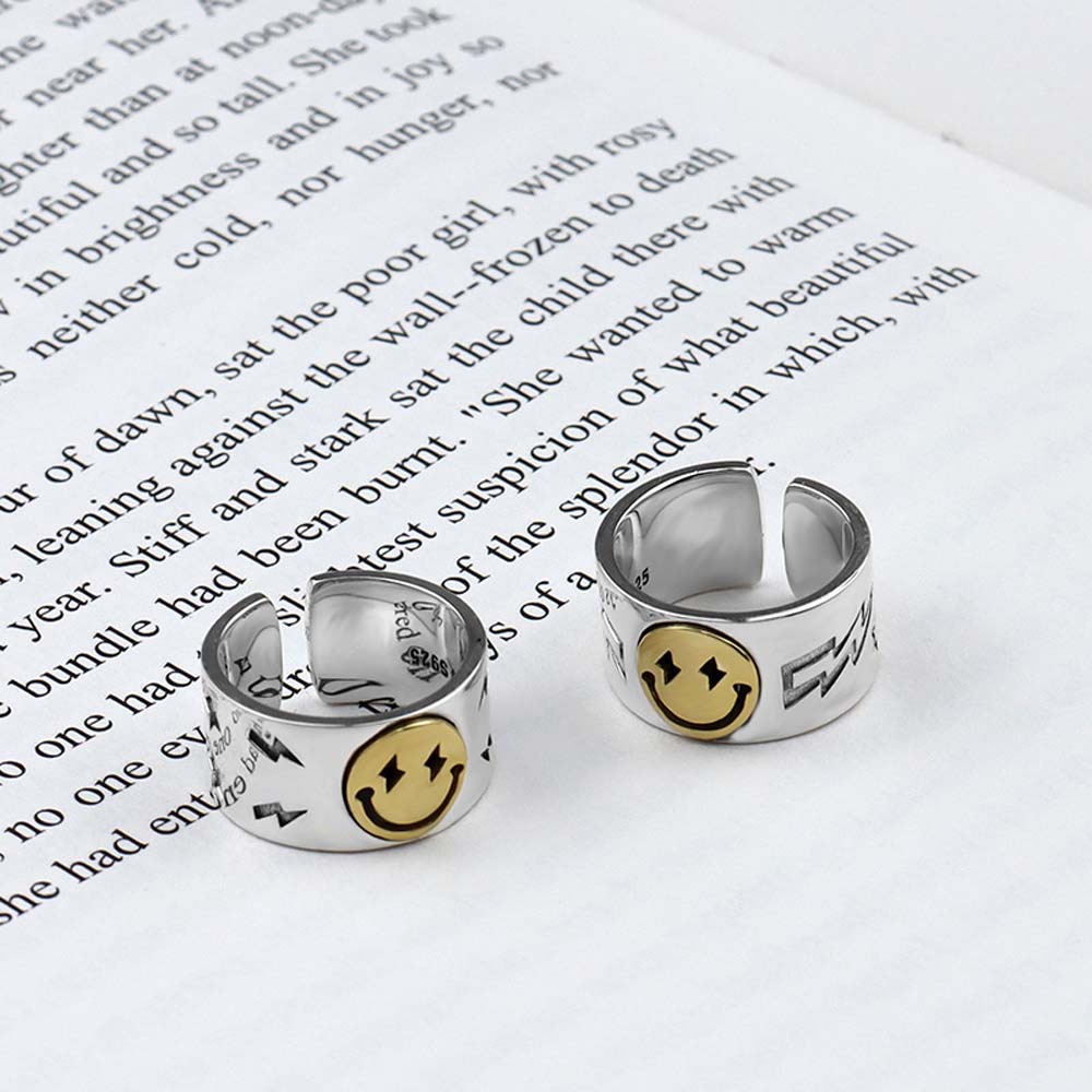 MXBEAUTY Hip Hop Open Ring Vintage Fashion Jewelry Finger Ring Women Punk Star Men Korean Personality Little Devil