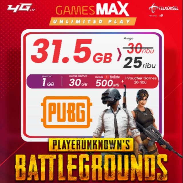 Unlimited Game Pubg Telkomsel Shopee Indonesia
