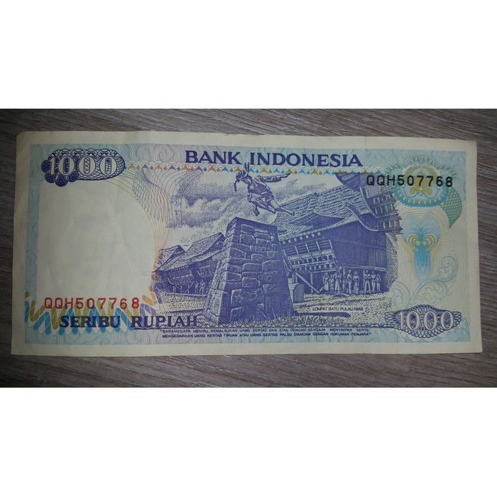 Uang Kuno Uang Lama Rp 1000 Seribu Rupiah Kertas Lompat Batu 1992 Asli Hobby Numismatik