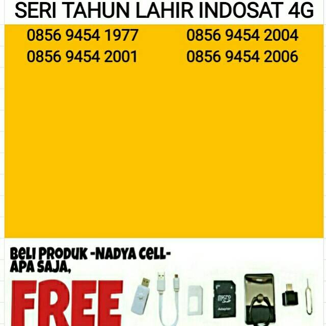 SERI TAHUN LAHIR Kartu Perdana Nomor Cantik INDOSAT 4G