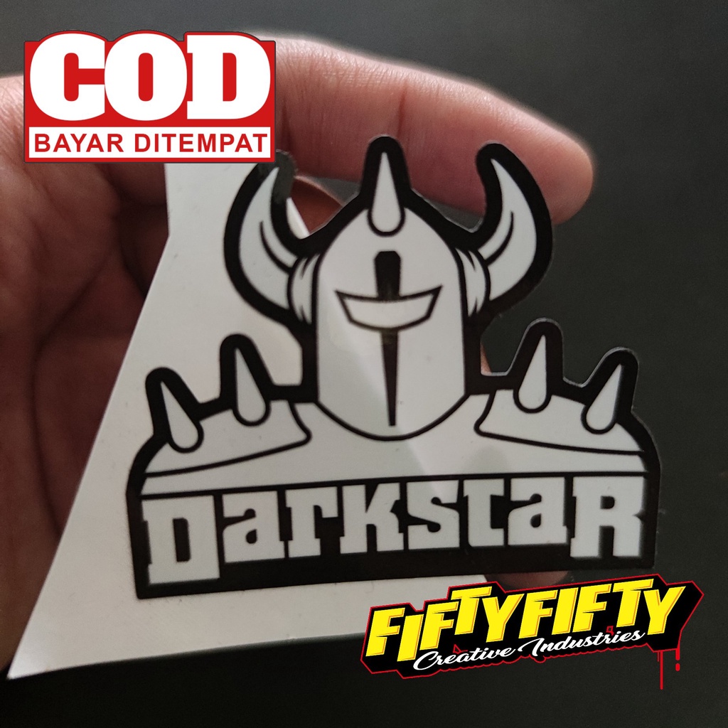 Stiker Print Cut DARKSTAR Stiker Printing Laminasi Glossy Tahan Air Stiker Motor Mobil Helm Sudah Membentuk Pola Desain