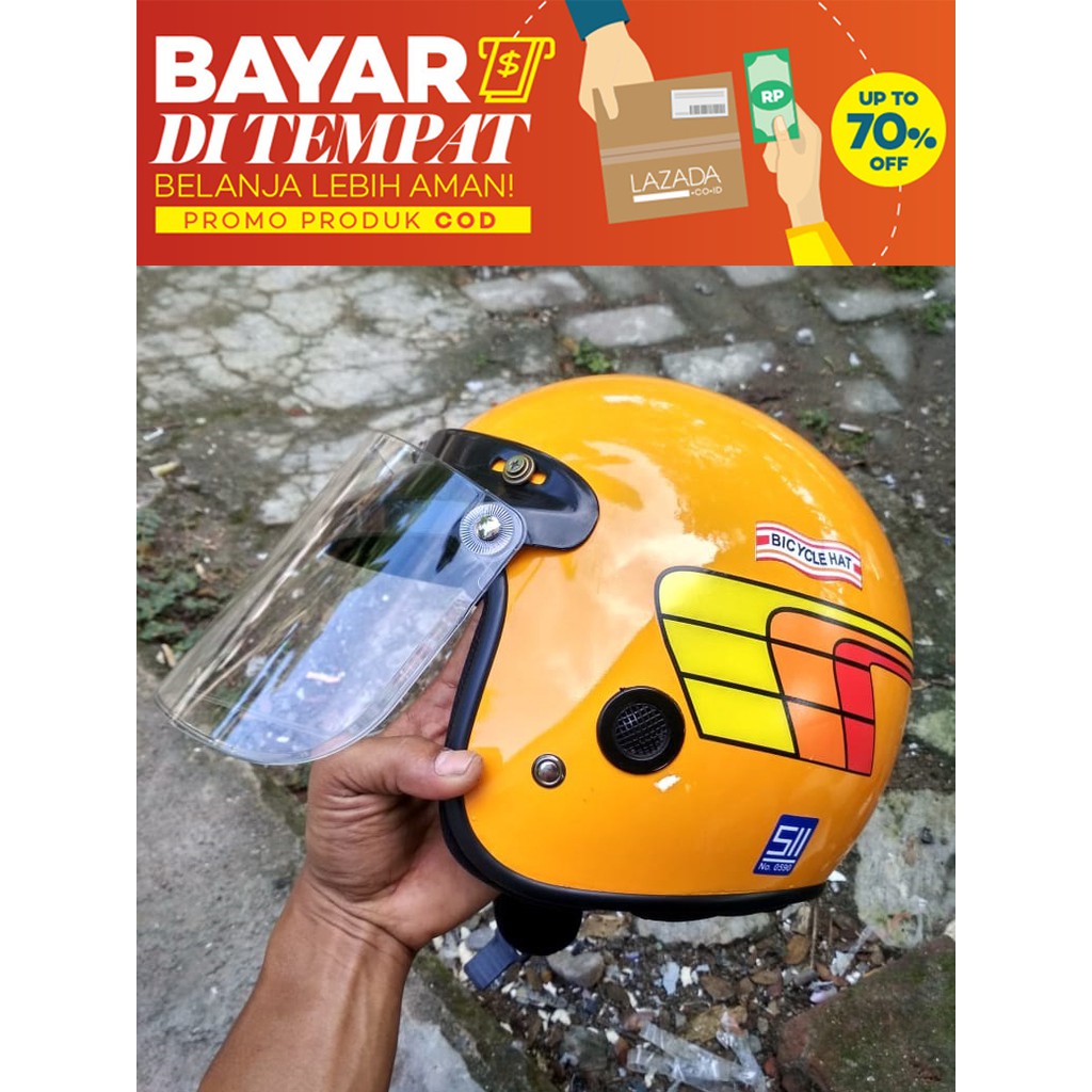 Helm DMI jadul vintage Bicycle hat DMI - Flat visor injak original