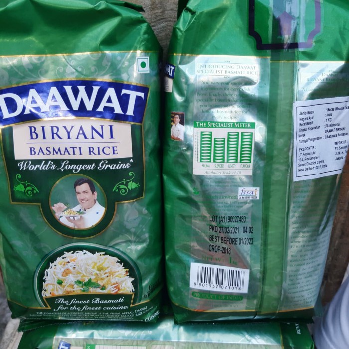 

978Eq1W Daawat Basmati Rice Biryani (World'S Longest Grains*) 1Kg WQ012