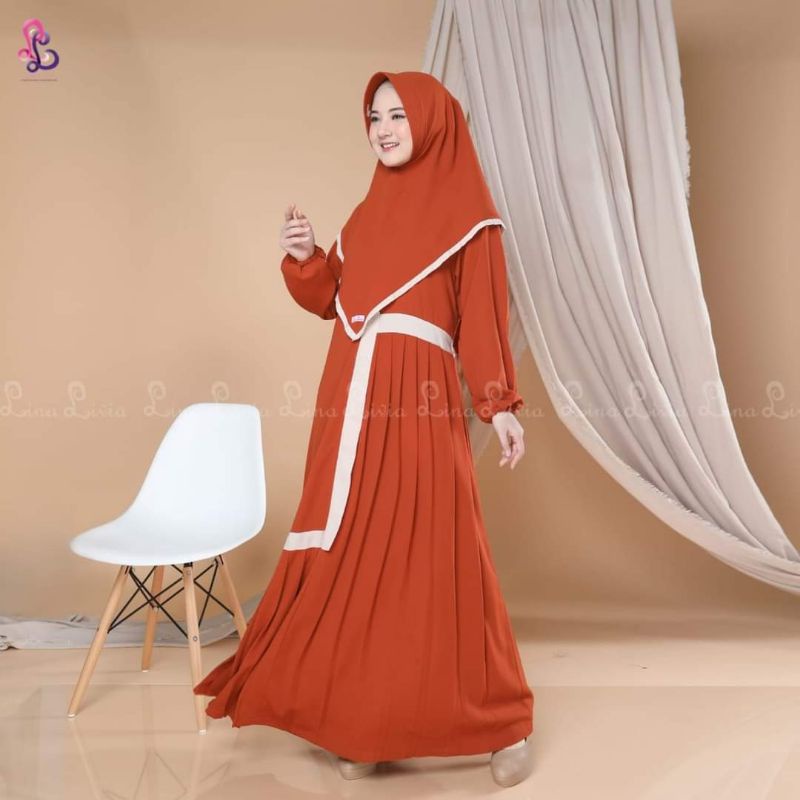 GAMIS SYARI SET HIJAB | QIARA 4 LINALIVIA