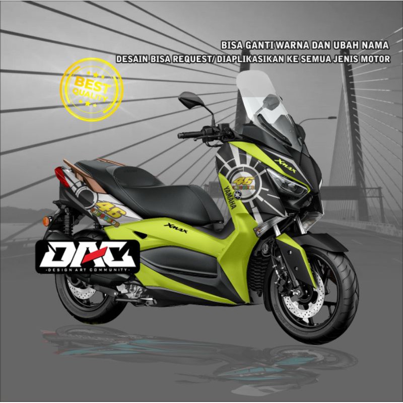 Sticker Decal full body grafis simple  yamaha xmax hijau