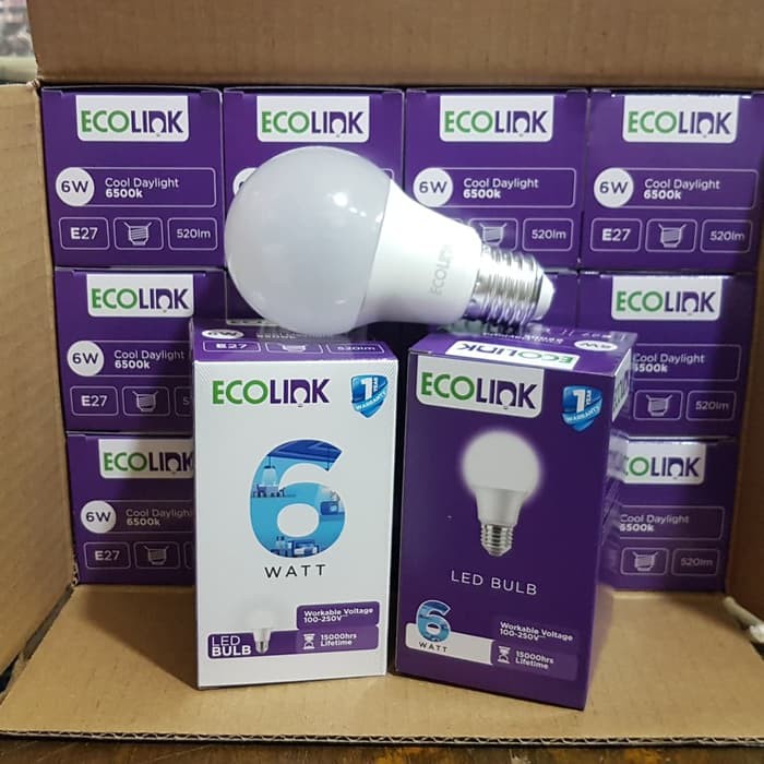 Lampu LED Ecolink Bohlam Bulb 6 Watt 6W 6 W 6Watt LED BULB Ecolink 6 W