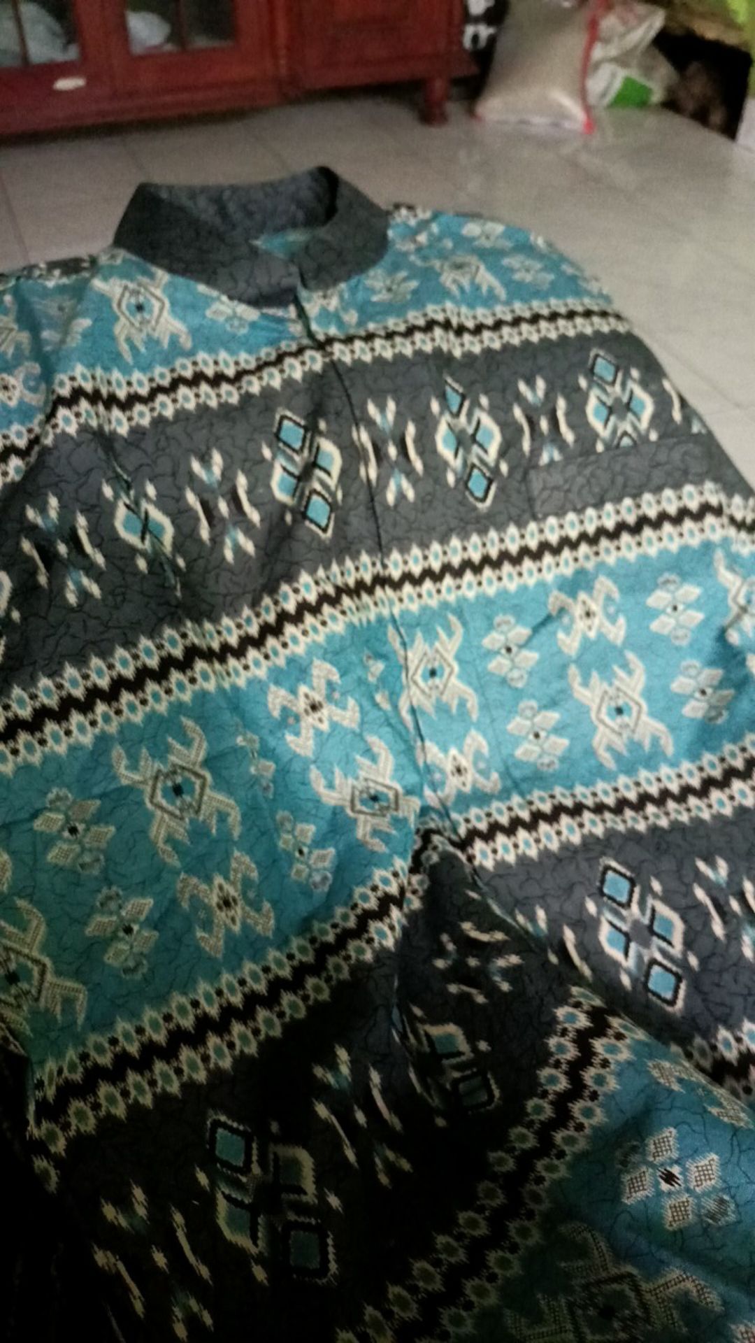 Batik Couple Set Ayah Anak Batik Bule Songket Biru Muda