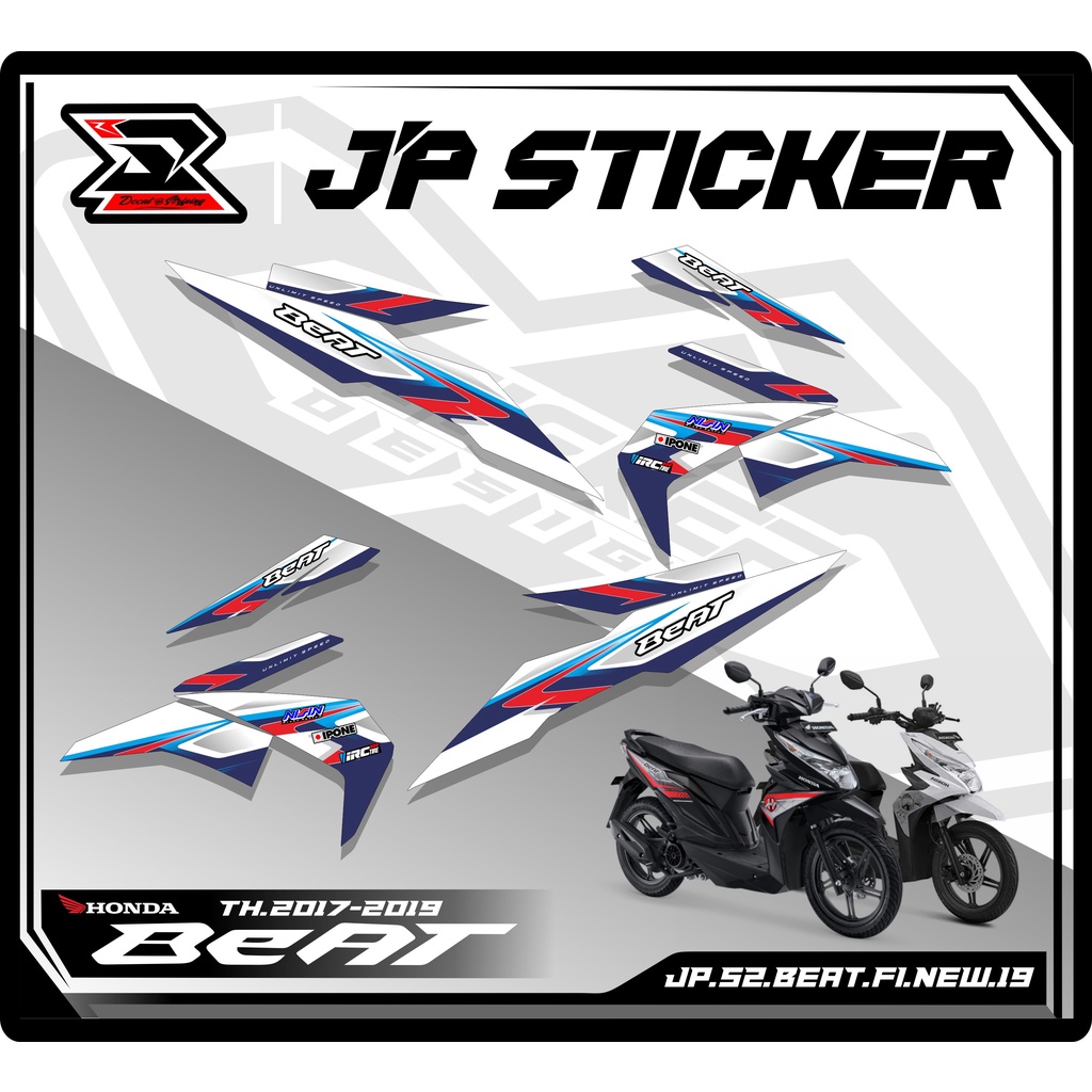 Stiker Beat FI New - Sticker Striping Motor Honda BEAT FI NEW ESP 2016-2019 Racing (JP.S2) 19