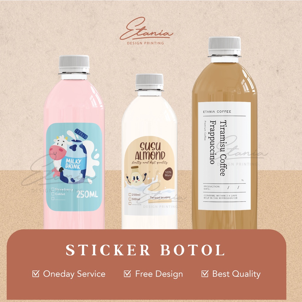 Jual Label Botol Minuman Sticker Botol Kopi Sticker Kemasan Botol Shopee Indonesia 5865