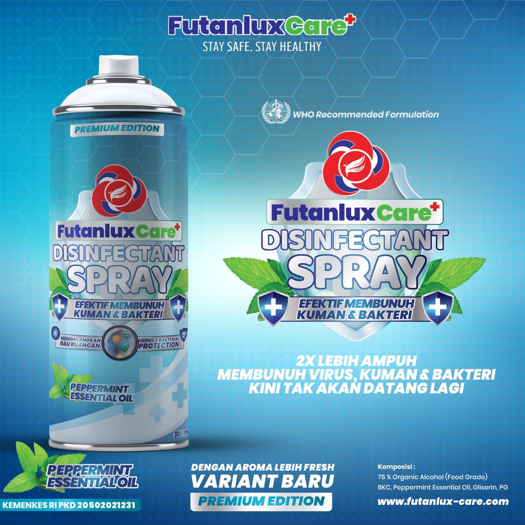 ORIGINAL FUTANLUX DISINFECTANT SPRAY PREMIUM Standar WHO dan RS