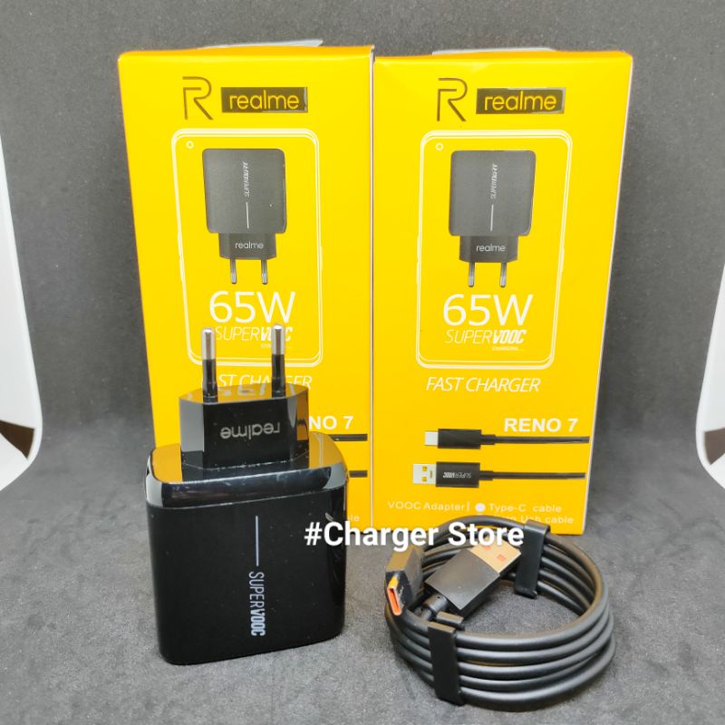 Charger Realme 65W 6.5A Hitam Type C SUPER DART VOOC FAST CHARGING ORIGINAL