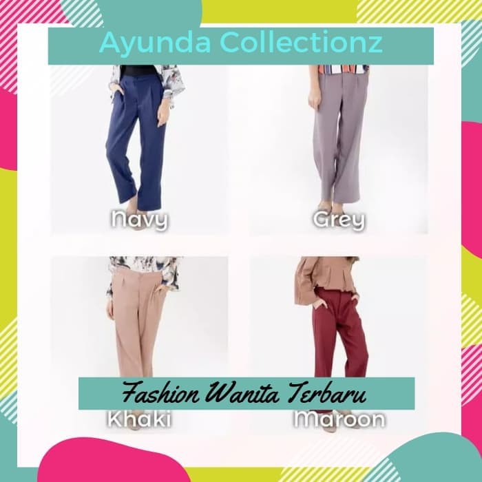Promo Celana Kain Fashion Wanita Celana Panjang Celana Kain Lurus Kekinian Limited