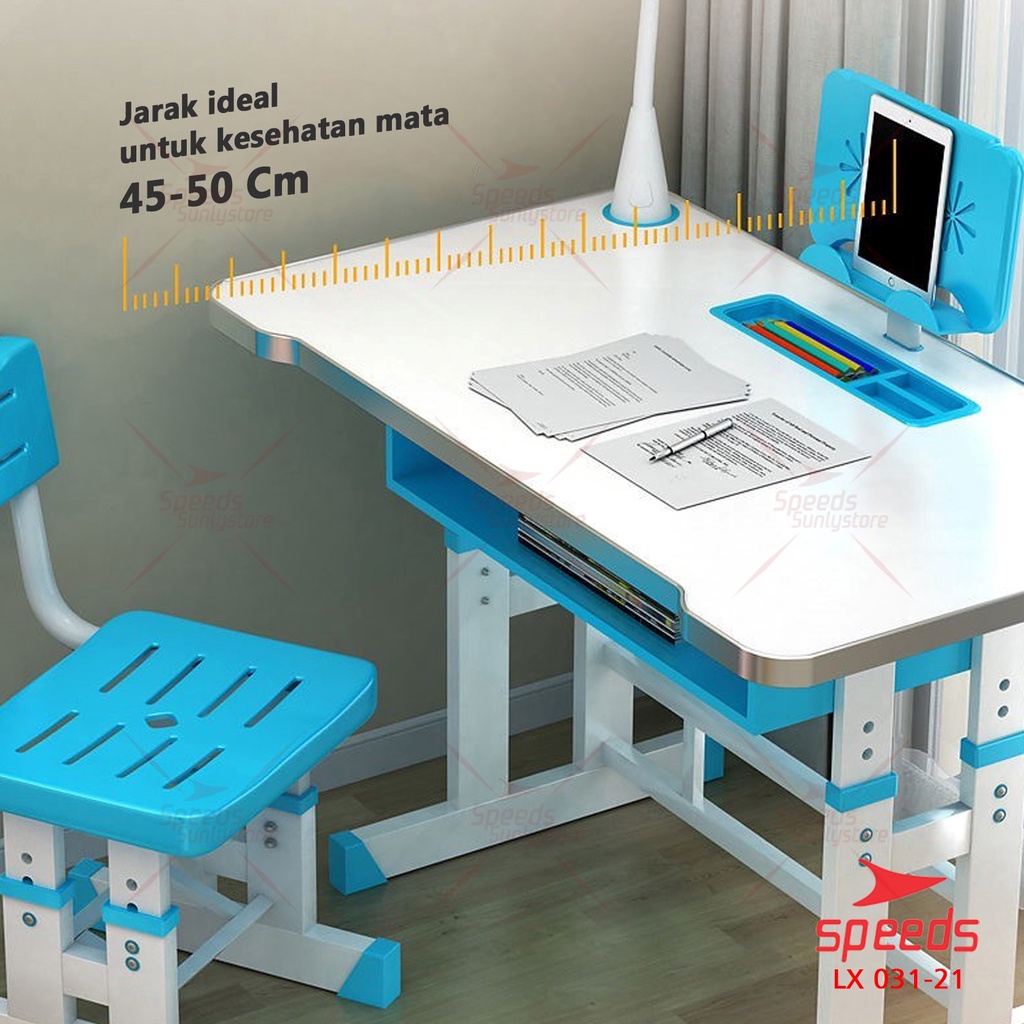 SPEEDS Meja Kursi Belajar Anak UK. 70 & 80cm Meja Kursi Sekolah Set Meja Belajar dan Kursi 031-21-22-3