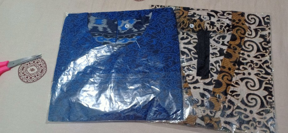 Batik Couple Keluarga Terbaru  Sania Ruffle Ori Ndoro Jowi Dnt Mega Mendung Biru