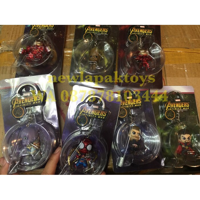 Avengers Keychain Marvel Keychain Iron Man Spider-Man Gantungan Kunci