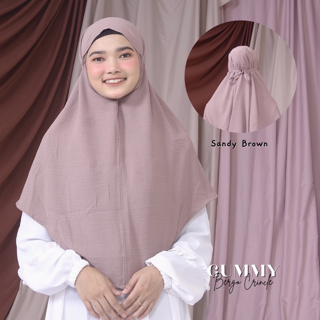 Bergo Crincle/ Gummy Bergo Instan Crincle-Sandy Brown