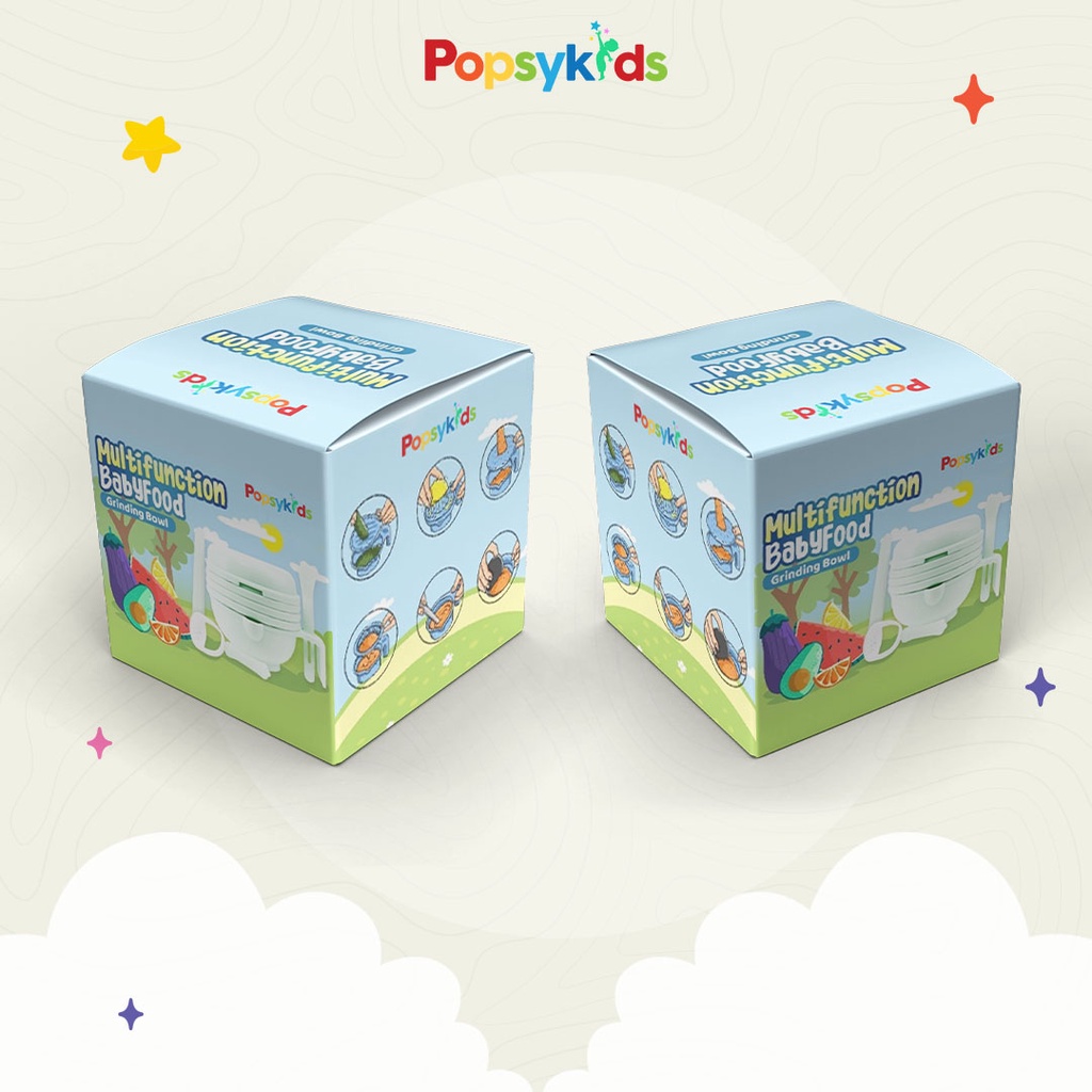 PopsyKids Baby Grinding Bowl MPASI Food Maker Alat Pembuat Makanan MPASI Bayi