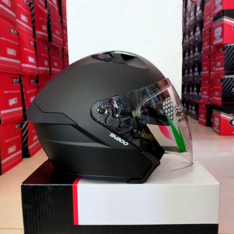 Helm NJS Kairoz Garuda dan Biru doff-RSV300/HITAM DOFF
