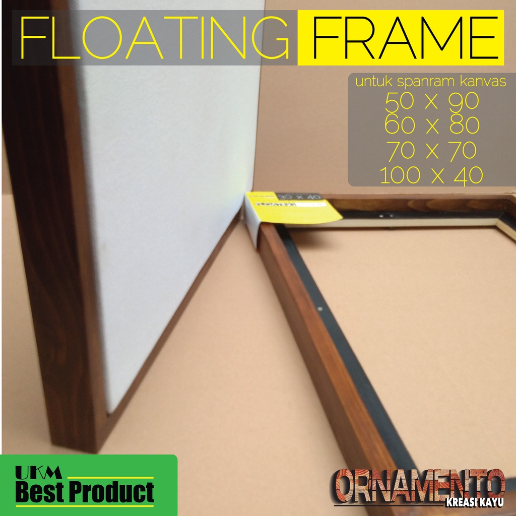 Floating frame / floater frame bingkai lukisan modern minimalis