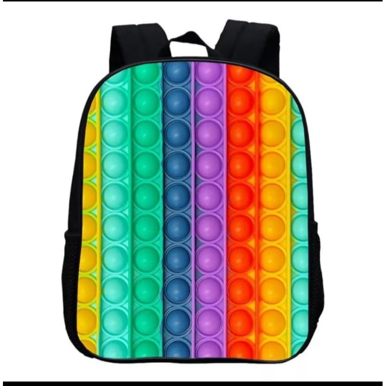 Dunia Tas Murah Tas Ransel Anak Sekolah Karakter POP IT  Terbaruh Anak Perempuan Laki laki Paud TK SD/gambar printing lucu-3