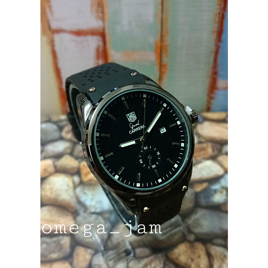 Jam Tangan Tali Karet Hitam Pria / Wanita Kasual - Jam Tangan Tali Karet