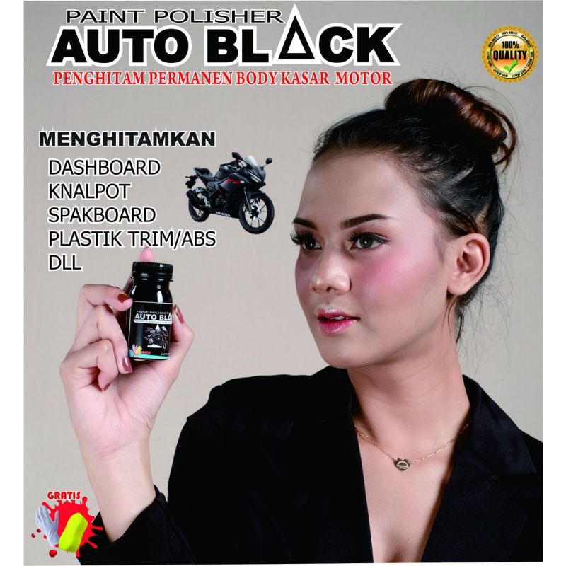 AUTO BLACK PENGHITAM DASHBOARD MOTOR GRATIS SARUNG TANGAN DAN SPON