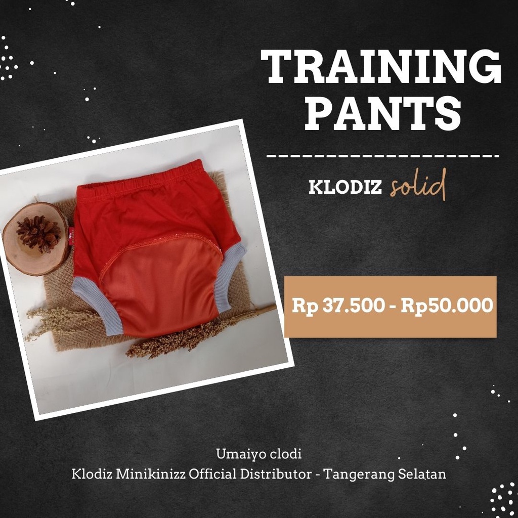 Klodiz training pants - POLOS atau SOLID Color - celana toilet training