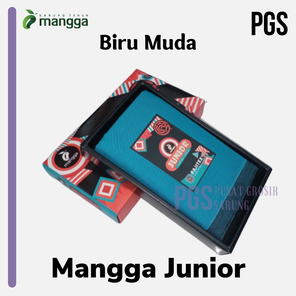 SARUNG TENUN MANGGA JUNIOR POLOS WARNA BIRU MUDA ORIGINAL PREMIUM PUSAT GROSIR SARUNG