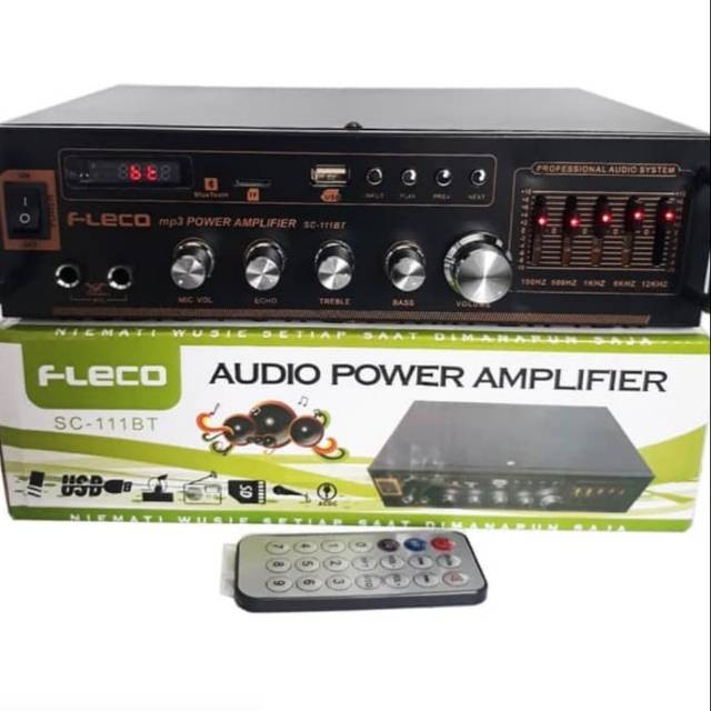 COD Power  Amplifier Bluetooth FLECO SC-111BT Stereo Karaoke + Mp3 player + FM Radio ( Bluetooth / Usb / MMC Card )//Ampli Karaoke Fleco SC-111BT