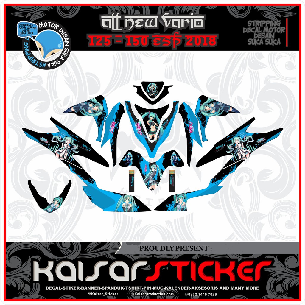 Sticker Decal Motor Full Body Vario New 2019 - Stiker Decal New Vario 125-150 ISS tahun 2020 Anime H