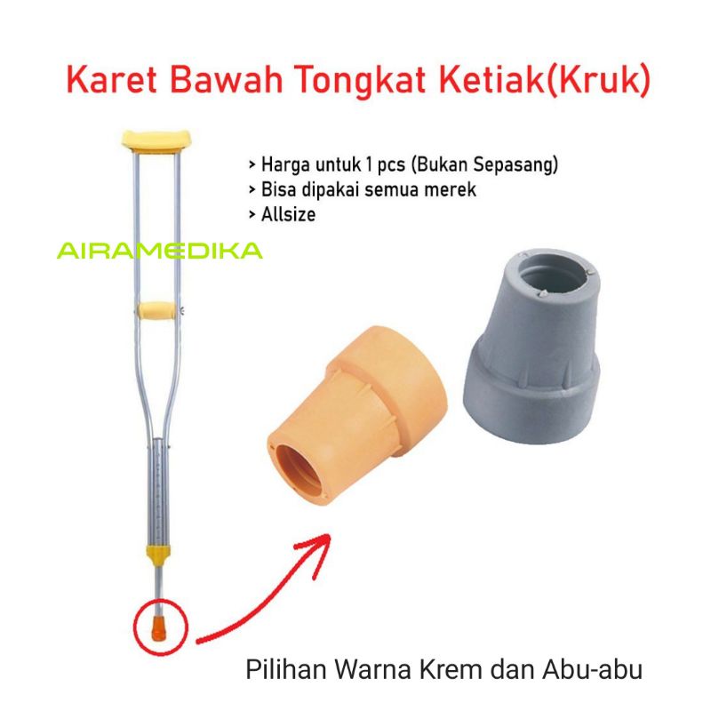 Karet Kaki Bawah Kruk / Karet Tongkat Ketiak / Sparepart Tongkat