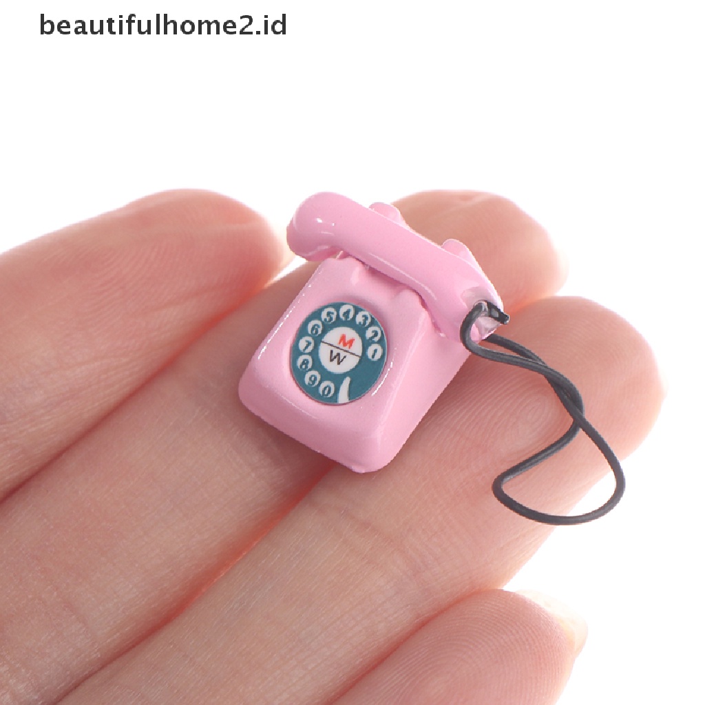 (beautifulhome2.id) Miniatur Telepon Retro Untuk Dekorasi Rumah Boneka