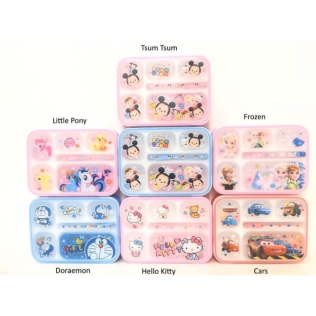 kotak makan 6  sekat karakter jumbo