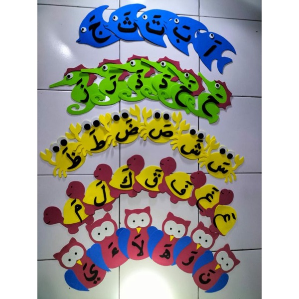 Hiasan dinding sponati Huruf Hijaiyah