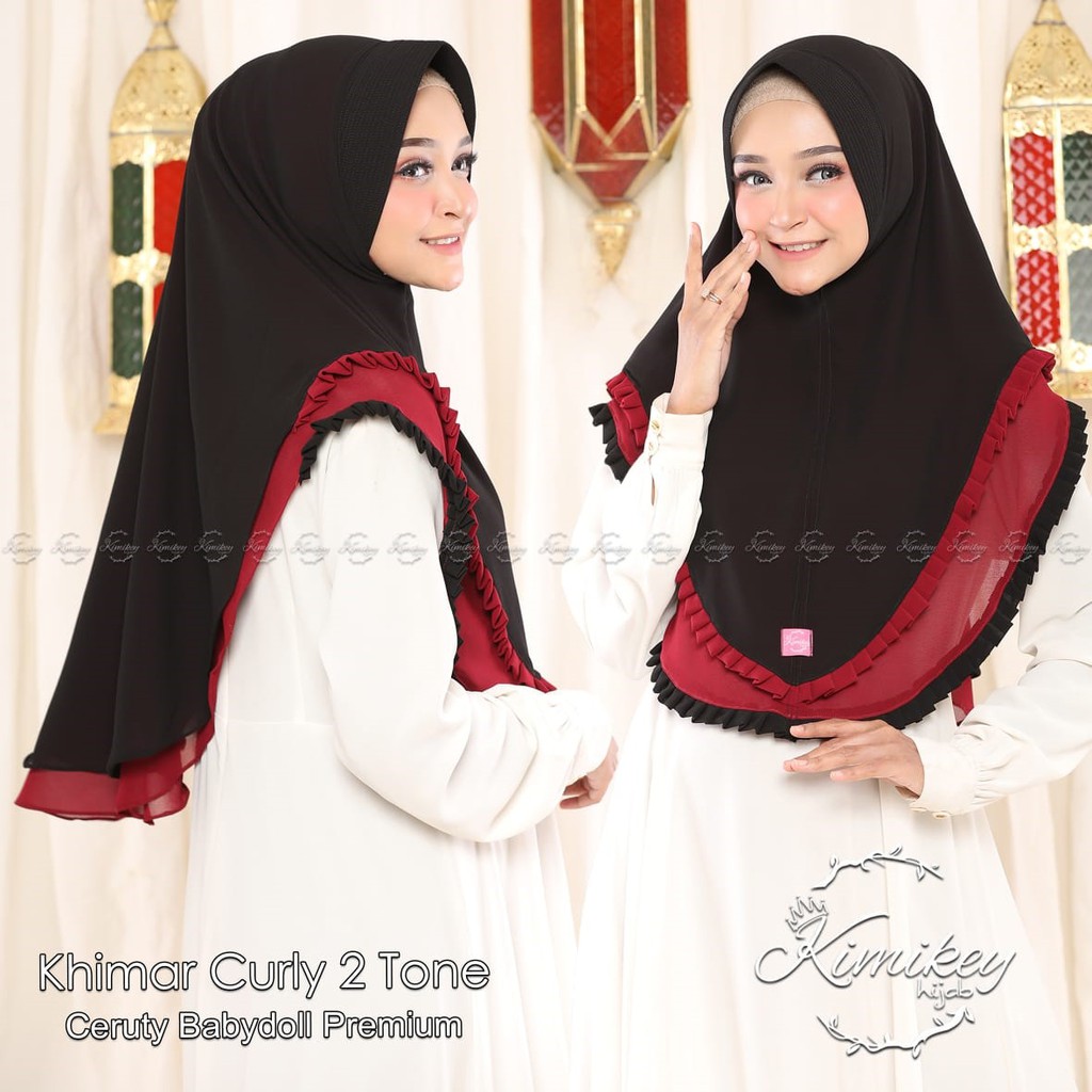 Jilbab INSTAN JUMBO CURLY 2 TONE MATT CERUTY BABYDOLL BY KIMIKEY