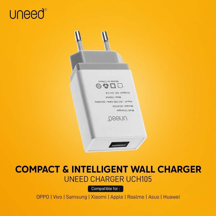 UNEED Wall Charger USB Charging 1A - UCH105