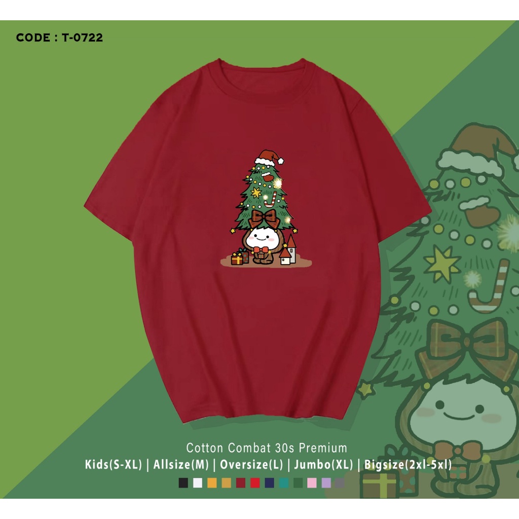 FREE CUSTOM NAMA - KAOS KADO NATAL / PENTOL CHRISTMAS TREE / BAJU NATAL / COMBED 30S